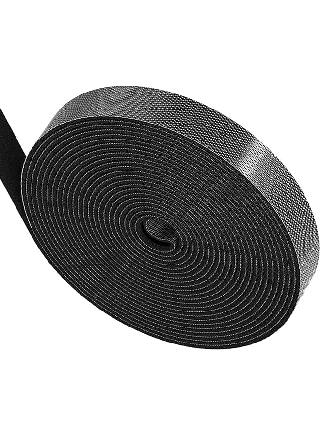 PROMASS 1 Roll 5M Cable Tidy Management Fastening Tape Sticky Strips Hook Loop Reusable Flexible Wire Ties Cable Organiser for Computer, TV, Power and Other Cables  - Image 1