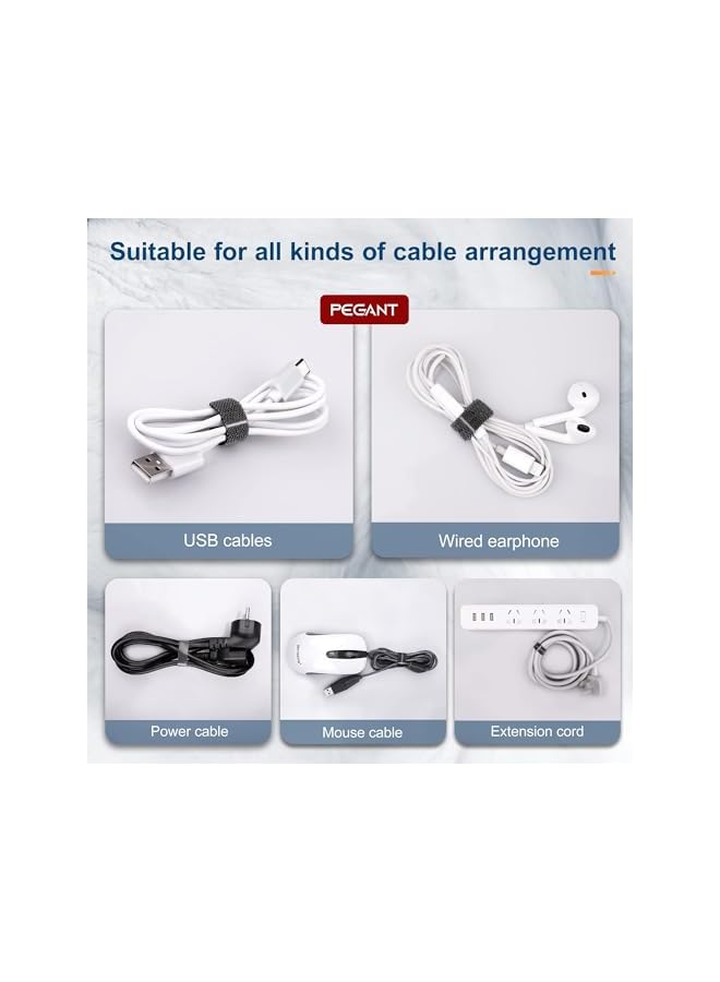 PROMASS 1 Roll 5M Cable Tidy Management Fastening Tape Sticky Strips Hook Loop Reusable Flexible Wire Ties Cable Organiser for Computer, TV, Power and Other Cables  - Image 4