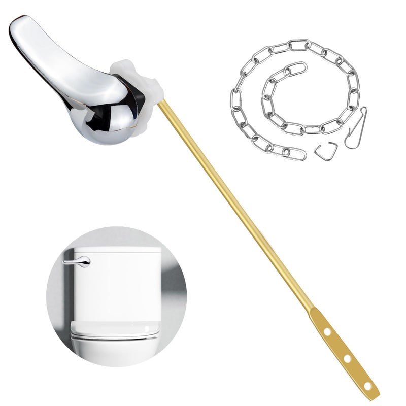 Hidnvefen Toilet Handle Replacement Kit Universal Toilet Flush Handle Zinc Alloy Toilet Tank Trip Lever with H2 Brass Arm Compatible with American StandardMansfield Toilet