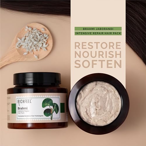 Richfeel Brahmi Intensive Repair Hair Pack | Controls Hair Fall | Treats Damage, Split Ends and Breakage | Deep Conditioning |Trichologist Formulated | 500 g | Pack of 2 - Image 4