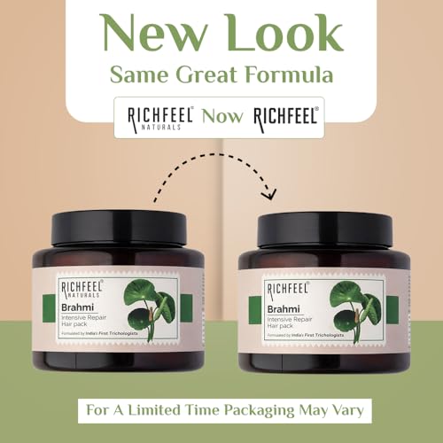 Richfeel Brahmi Intensive Repair Hair Pack | Controls Hair Fall | Treats Damage, Split Ends and Breakage | Deep Conditioning |Trichologist Formulated | 500 g | Pack of 2 - Image 2