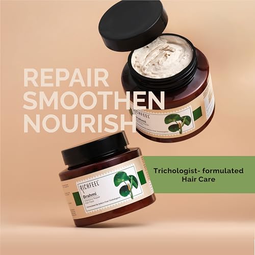 Richfeel Brahmi Intensive Repair Hair Pack | Controls Hair Fall | Treats Damage, Split Ends and Breakage | Deep Conditioning |Trichologist Formulated | 500 g | Pack of 2 - Image 5