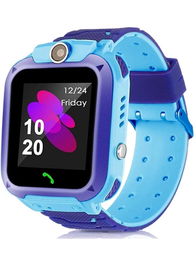 ELTRAZONE Kids Touchscreen Smart Watch Blue, Micro SIM Card Capable prepaid or Cellular, GP Tracker for Parents, Phone, Text, Waterproof, Games, Camera, Toys for Ages 3-12 Years of Age, Kids Toy Gift - Image 1