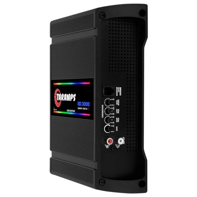 Taramp's Taramps Hd 3000 1 Ohm Black Rgb 1 Channel Amplifier 3000 Watts Rms Digital, 108 Rgb Effects, Crossover, Low/High Pass, Bass Boost, Car Audio System, Monoblock Full Range, Led Monitor Indicator, Hd 3K - Image 3