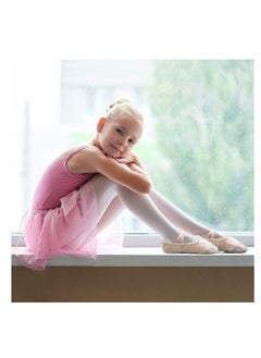 SportQ SPORTQ Ballerina Shoes Canvas Leather Sole Flat Dance Shoes Toddler Kids Yoga/Ballet Dancer Shoes Pink US 42  - Image 5