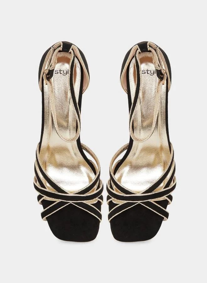 Styli Styli Sling Back Block Heel Sandals
