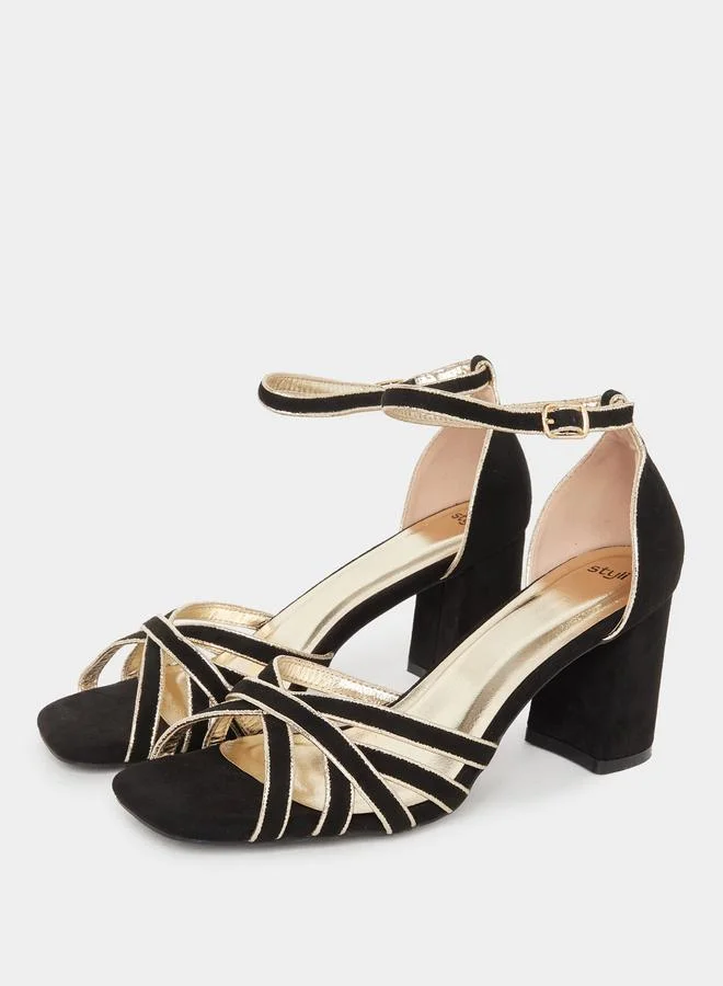 Styli Styli Sling Back Block Heel Sandals