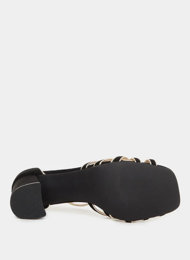 Styli Styli Sling Back Block Heel Sandals