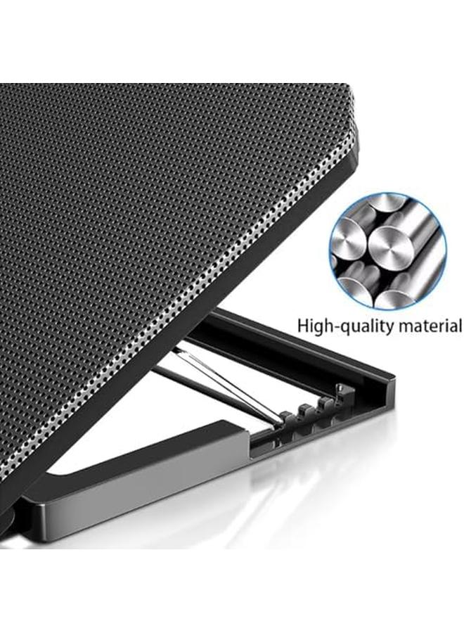 Generic Laptop Cooling Pad Laptop Cooling Stand With Quiet Fans For 12" 15" Computer Pc Notebook Gaming Laptop Fan Height Adjustable Laptop Cooling Stand Laptop Accessories 2 Fans  - Image 4