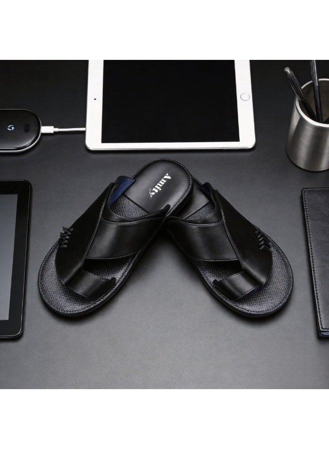 Summer Slide Slippers for Men, Wear Resistant Non Slip Sole Lightweight Beach Home Sandals - Image 1
