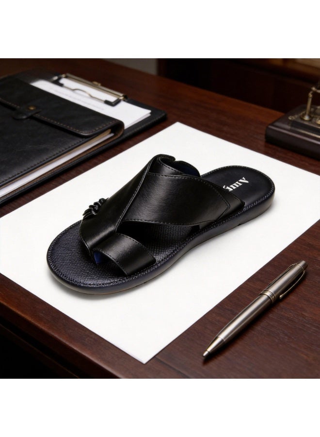 Summer Slide Slippers for Men, Wear Resistant Non Slip Sole Lightweight Beach Home Sandals - Image 5