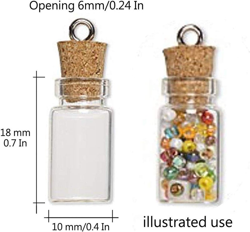 Healthcom 50 Pcs 0.5Ml Small Vials Clear Glass Bottles Mini Tiny Jars With Corks And Screws For Diy  Arts  Crafts  Party Favors  Decoration - Image 2