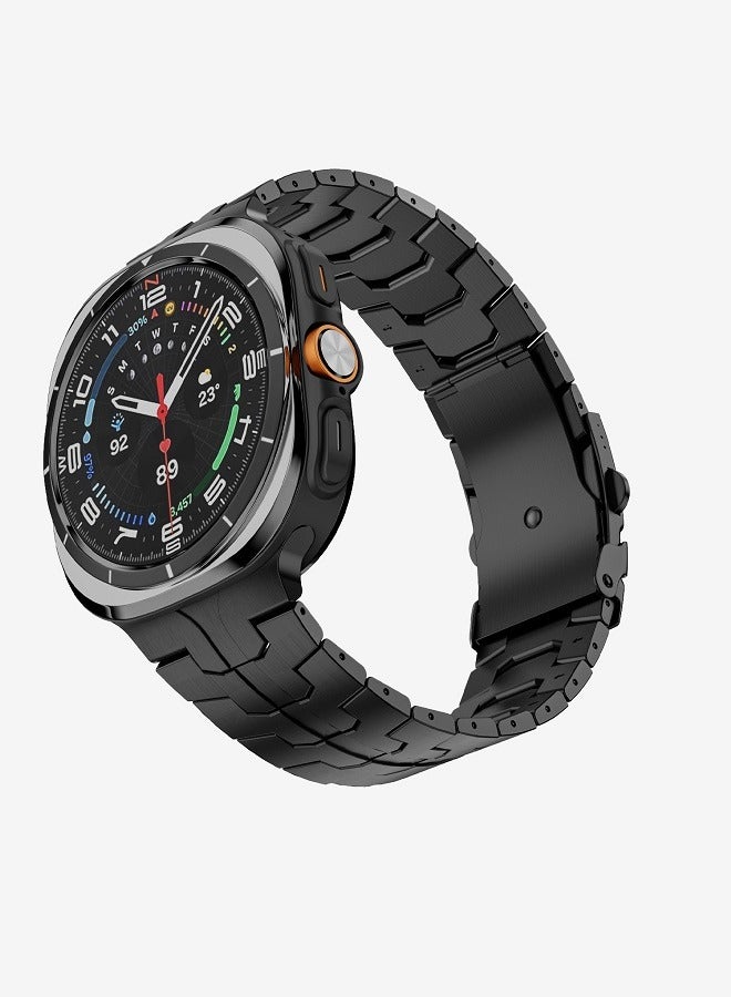 Titanium Band for Samsung Galaxy Watch Ultra 47mm LTE, Men and Women Luxury Titanium Metal Replacement Watch Strap for Samsung Watch Ultra,Black - Image 2