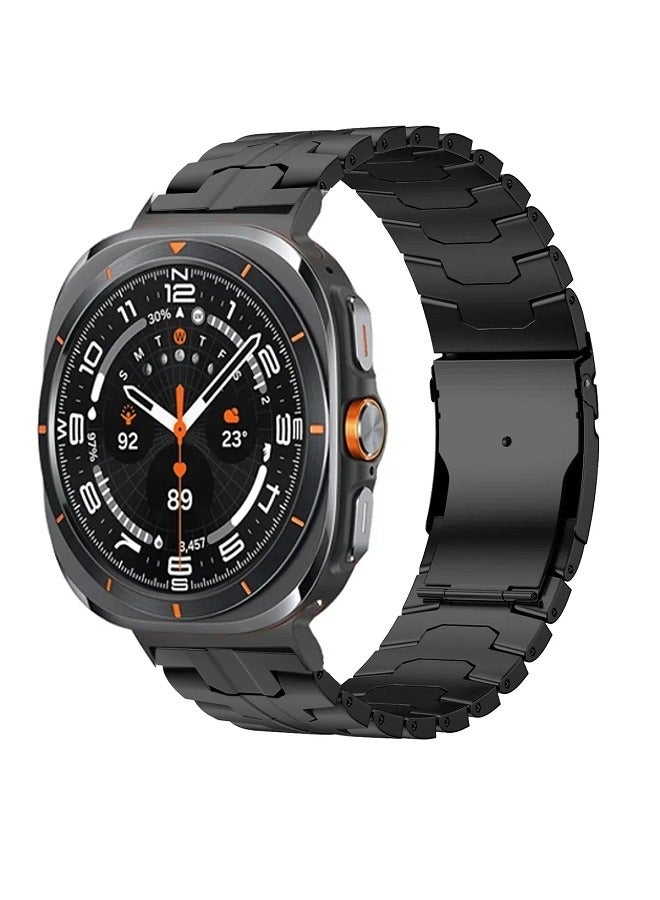 Titanium Band for Samsung Galaxy Watch Ultra 47mm LTE, Men and Women Luxury Titanium Metal Replacement Watch Strap for Samsung Watch Ultra,Black - Image 1