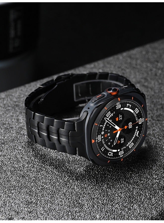 Titanium Band for Samsung Galaxy Watch Ultra 47mm LTE, Men and Women Luxury Titanium Metal Replacement Watch Strap for Samsung Watch Ultra,Black - Image 4