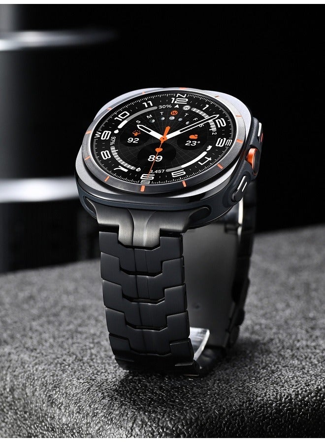 Titanium Band for Samsung Galaxy Watch Ultra 47mm LTE, Men and Women Luxury Titanium Metal Replacement Watch Strap for Samsung Watch Ultra,Black - Image 3