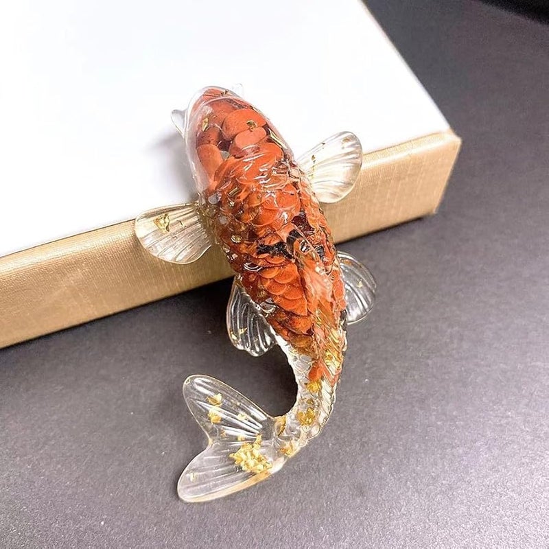 Decorative Koi Fish Ornament Natural Crafted Set Of 4 - Image 1