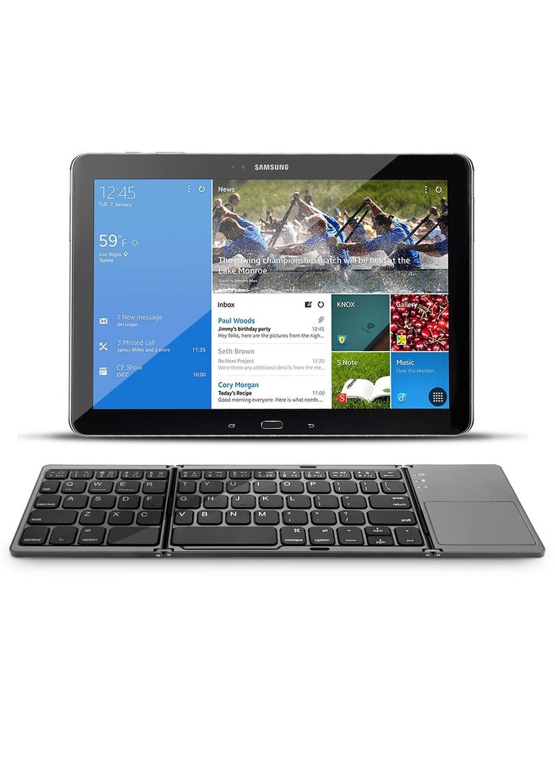 General Suitable for iPad and Android, three-fold wireless Bluetooth foldable touchpad keyboard and mouse, cross-border spot goods, keyboard and mouse set  - Image 4