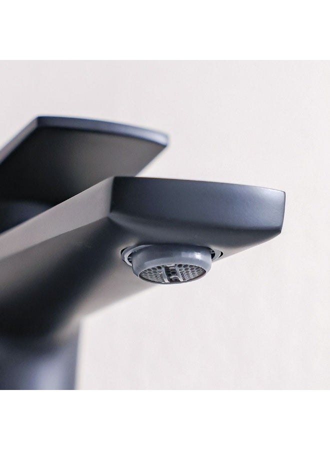 Milano Yana Basin Mixer - Stylish Black Brass Body Faucet with 10-Year Warranty, Includes Hot & Cold Water Hoses & Pop-Up Waste - Ideal for DIY Sanitary Installations - Image 2
