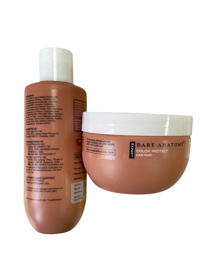 بار_اناتومي مجموعة شامبو وقناع للشعر لحماية اللون للشعر المصبوغ والمعالج | توفر حماية لمدة 8 أسابيع، تحتوي على 17 مركبًا من الأحماض الأمينية وبروتين الكينوا، للشعر الجاف والمجعد، 250 مل + 250 جرام - Image 2
