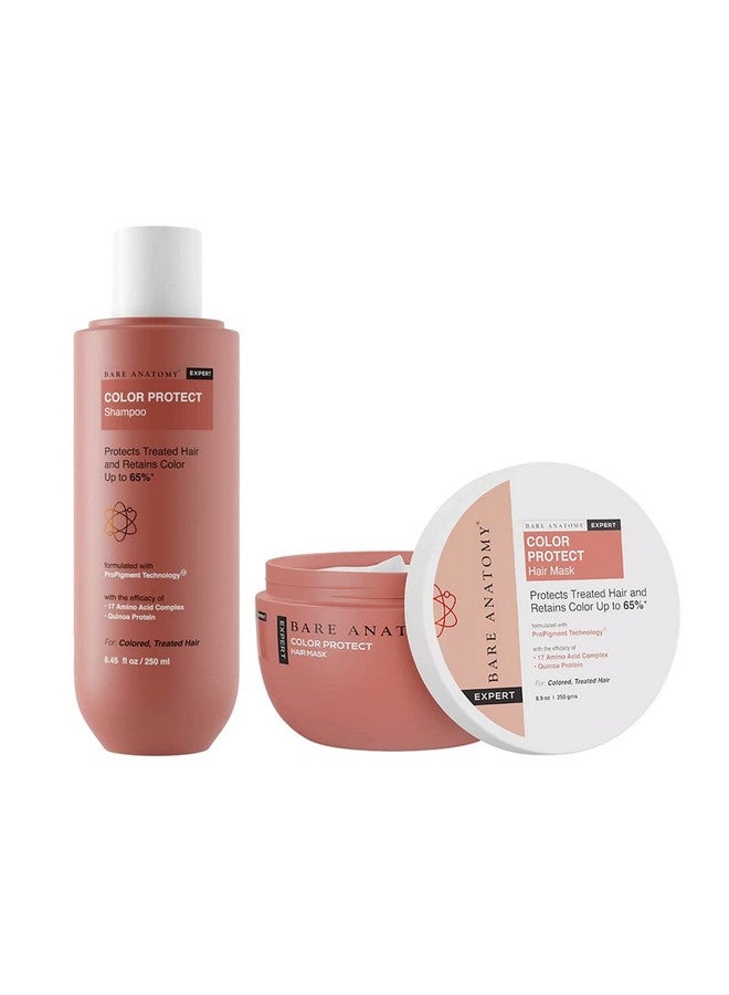 بار_اناتومي مجموعة شامبو وقناع للشعر لحماية اللون للشعر المصبوغ والمعالج | توفر حماية لمدة 8 أسابيع، تحتوي على 17 مركبًا من الأحماض الأمينية وبروتين الكينوا، للشعر الجاف والمجعد، 250 مل + 250 جرام - Image 1
