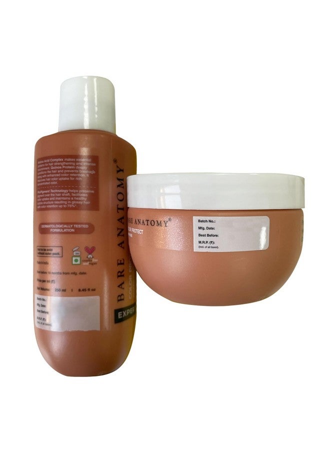 بار_اناتومي مجموعة شامبو وقناع للشعر لحماية اللون للشعر المصبوغ والمعالج | توفر حماية لمدة 8 أسابيع، تحتوي على 17 مركبًا من الأحماض الأمينية وبروتين الكينوا، للشعر الجاف والمجعد، 250 مل + 250 جرام - Image 3