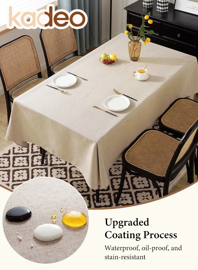 kadeo Rectangle Tablecloth, TPU Coating, Waterproof, 0il-proof and Easy to Clean Table Cover, Wipeable Polyester Dining Table Cloth for Kitchen Restaurant Buffet Tabletop Decoration, 140*200CM - Image 4
