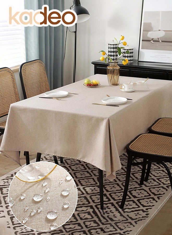 kadeo Rectangle Tablecloth, TPU Coating, Waterproof, 0il-proof and Easy to Clean Table Cover, Wipeable Polyester Dining Table Cloth for Kitchen Restaurant Buffet Tabletop Decoration, 140*200CM - Image 2