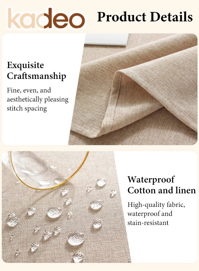 kadeo Rectangle Tablecloth, TPU Coating, Waterproof, 0il-proof and Easy to Clean Table Cover, Wipeable Polyester Dining Table Cloth for Kitchen Restaurant Buffet Tabletop Decoration, 140*200CM - Image 5