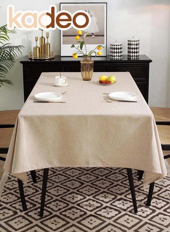 kadeo Rectangle Tablecloth, TPU Coating, Waterproof, 0il-proof and Easy to Clean Table Cover, Wipeable Polyester Dining Table Cloth for Kitchen Restaurant Buffet Tabletop Decoration, 140*200CM - Image 1
