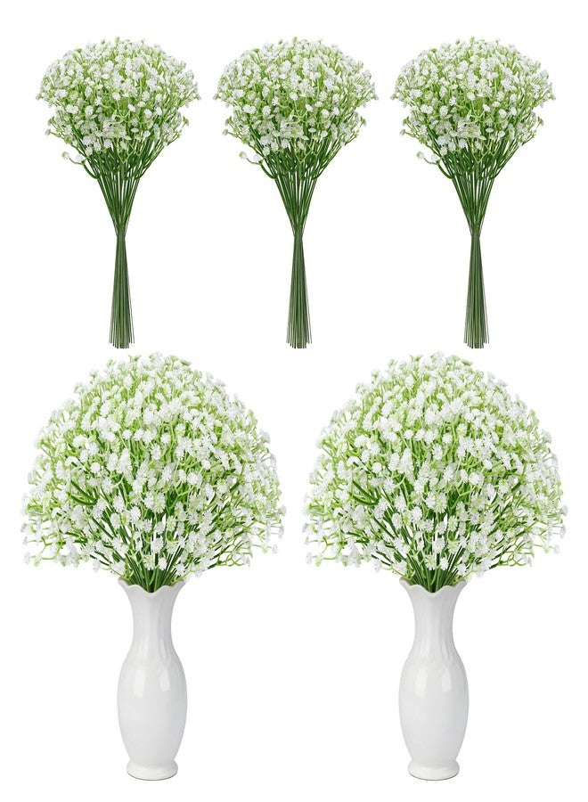 Der Rose 24PCS White Babys Breath Artificial Flowers,11'' Elegant Faux Baby Breath Flowers for Wedding Home Decor, Table Centerpieces & DIY Fake Flowers - Image 1