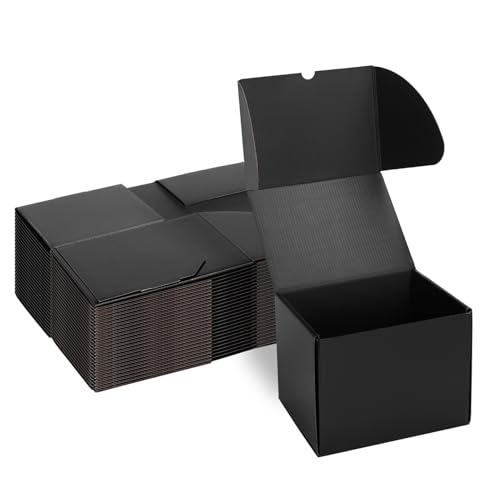 Rempry 8x6x6 Inches Black Small Shipping Boxes Pack of 25, Cardboard Corrugated Mailer Boxes for Packaging Small Business, Black Gift Boxes for Mailing Present - Image 1