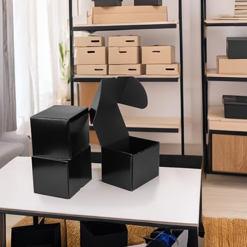 Rempry 8x6x6 Inches Black Small Shipping Boxes Pack of 25, Cardboard Corrugated Mailer Boxes for Packaging Small Business, Black Gift Boxes for Mailing Present - Image 5