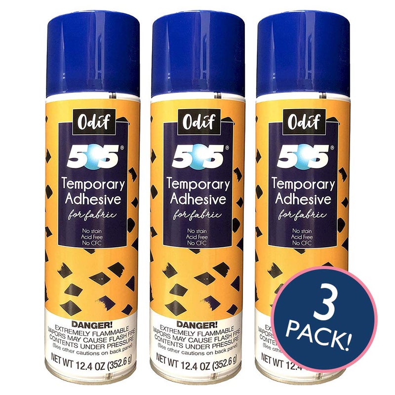 Odif USA 505 Spray & Fix Temporary Fabric Adhesive 3/Pk-12.4oz, 3 Pack - Image 1