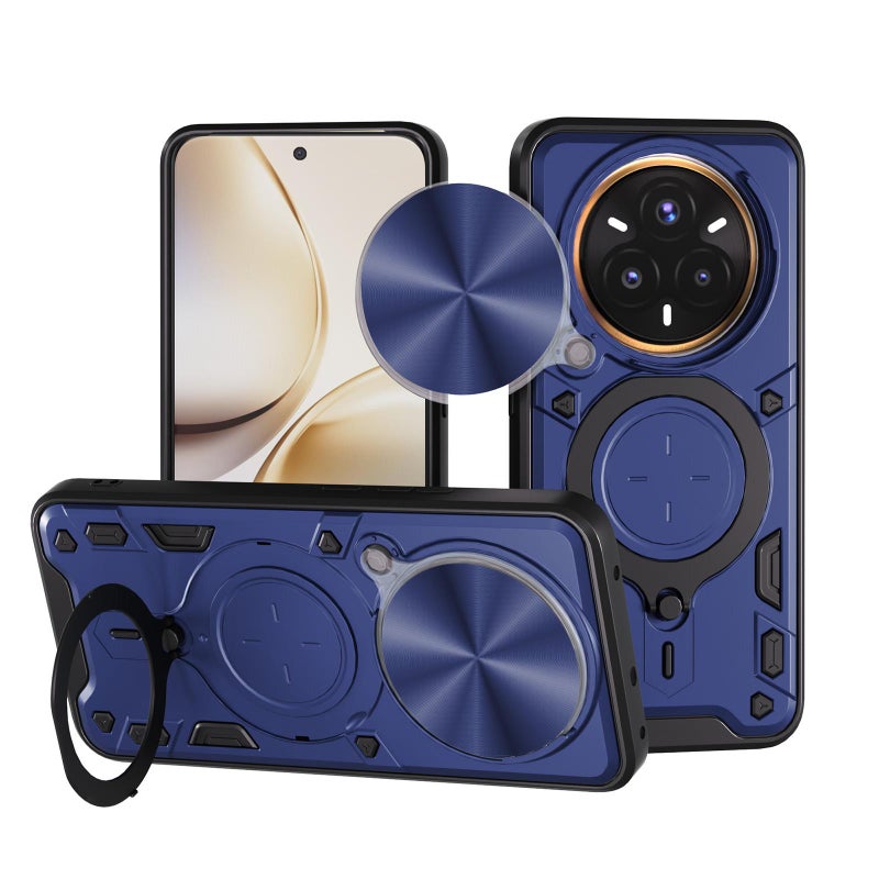 إيروريكس جراب هاتف Realme 14 Pro+ 5G CD Texture Sliding Camshield حامل مغناطيسي (أزرق) - Image 1