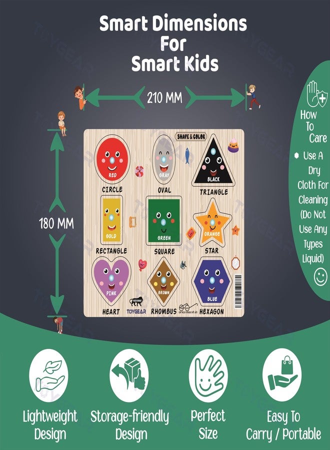 Nizomi Premium All Geometric Shapes Wooden Toy Set for 2+ Years Kids - Eco-Friendly, Non-Toxic, Montessori-Inspired Educational Toys for Toddlers, Preschoolers | Perfect for Creative Learning Gift - Image 4