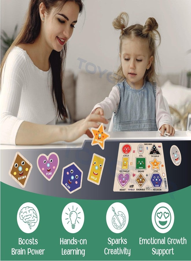 Nizomi Premium All Geometric Shapes Wooden Toy Set for 2+ Years Kids - Eco-Friendly, Non-Toxic, Montessori-Inspired Educational Toys for Toddlers, Preschoolers | Perfect for Creative Learning Gift - Image 5