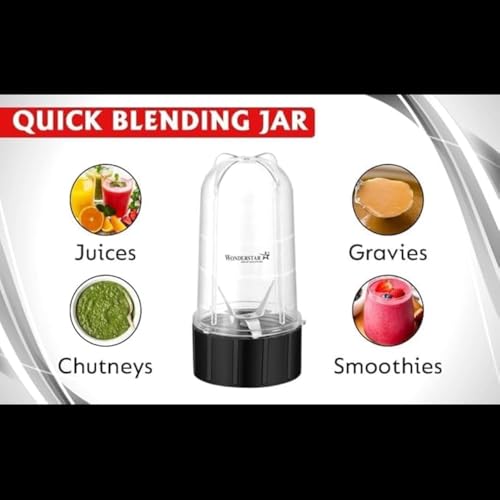 WONDER STAR Wonderstar Nutri Blender Jar, 500ml Capacity, Black Base with Clear Container||compatible for wonderchef nutri blend mixers ||match and buy - Image 2