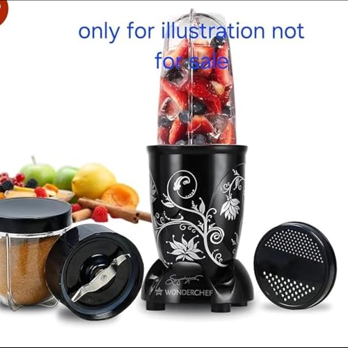 WONDER STAR Wonderstar Nutri Blender Jar, 500ml Capacity, Black Base with Clear Container||compatible for wonderchef nutri blend mixers ||match and buy - Image 4