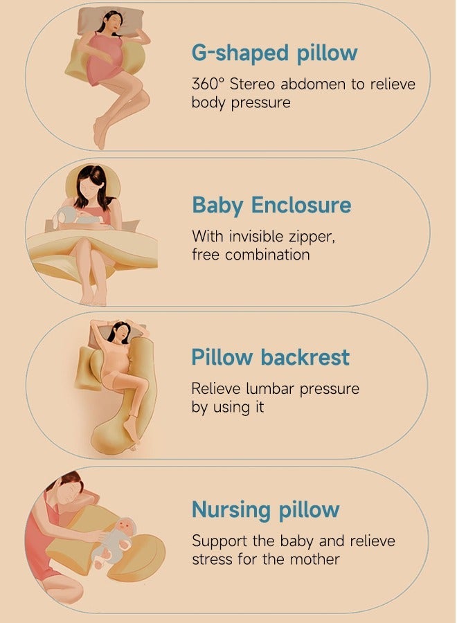 Gonice Body Sleepling Pillow Maternity Pillow with Detachable and Adjustable Pillow Cover Support for Back Legs Belly - Image 5