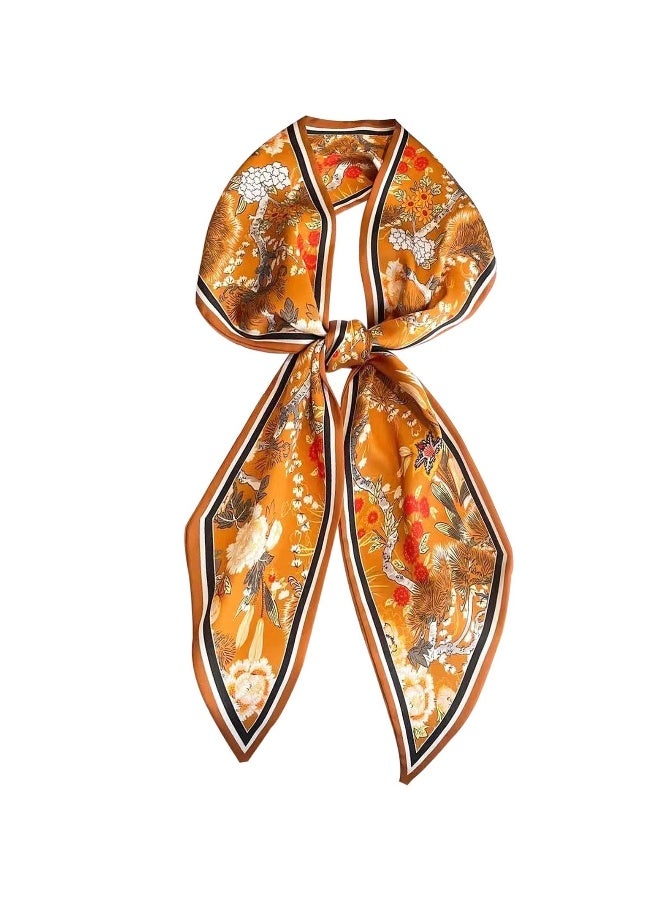 Head Scarf, Fashion Satin Scarf for Hair, Beach Head Waps, Neck Scarf Headscarf Woman Scarf Fashion Gift, Fashion Neckerchief Bandanas,  Flower Print Neck Scarf for Womenfor Head and Neck - Image 1