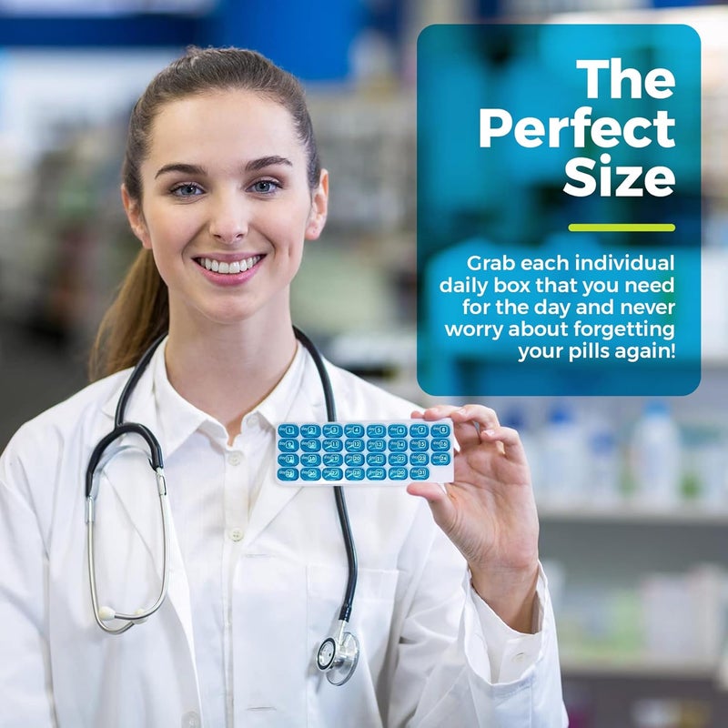 MEDca Monthly Pill Organizer - 31 Day Pill Organizer with Large Removable Medication Pods, Portable Pill Case Box and Holder for Daily Medicine and Vitamins, Great for Travel by - Image 5