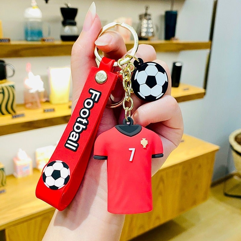 Cartoon European Cup Simulated Soccer Ball Keychain - Cute Bag Charm, Creative World Cup Gift for Couples & Fans - Image 1