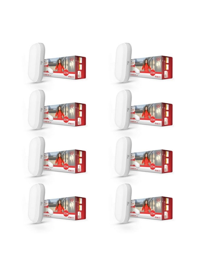 MURPHY Murphy 20W LED Oval Shape Bulkhead Wall Lamp | IP66 Waterproof Outdoor Light for Gardens, Porches & Bathrooms | Cool White, Pack of 8 | 2-Year Warranty  - Image 1