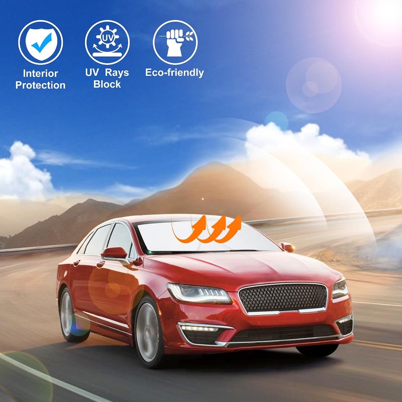 LHFLIVE Windshield Sun Shade Custom Fit for 2013-2020 Lincoln MKZ Accessories Foldable Sunshade Sun Blocker Protect Car from Sun Rays & Heat Damage Keep Car Cooler - Image 5