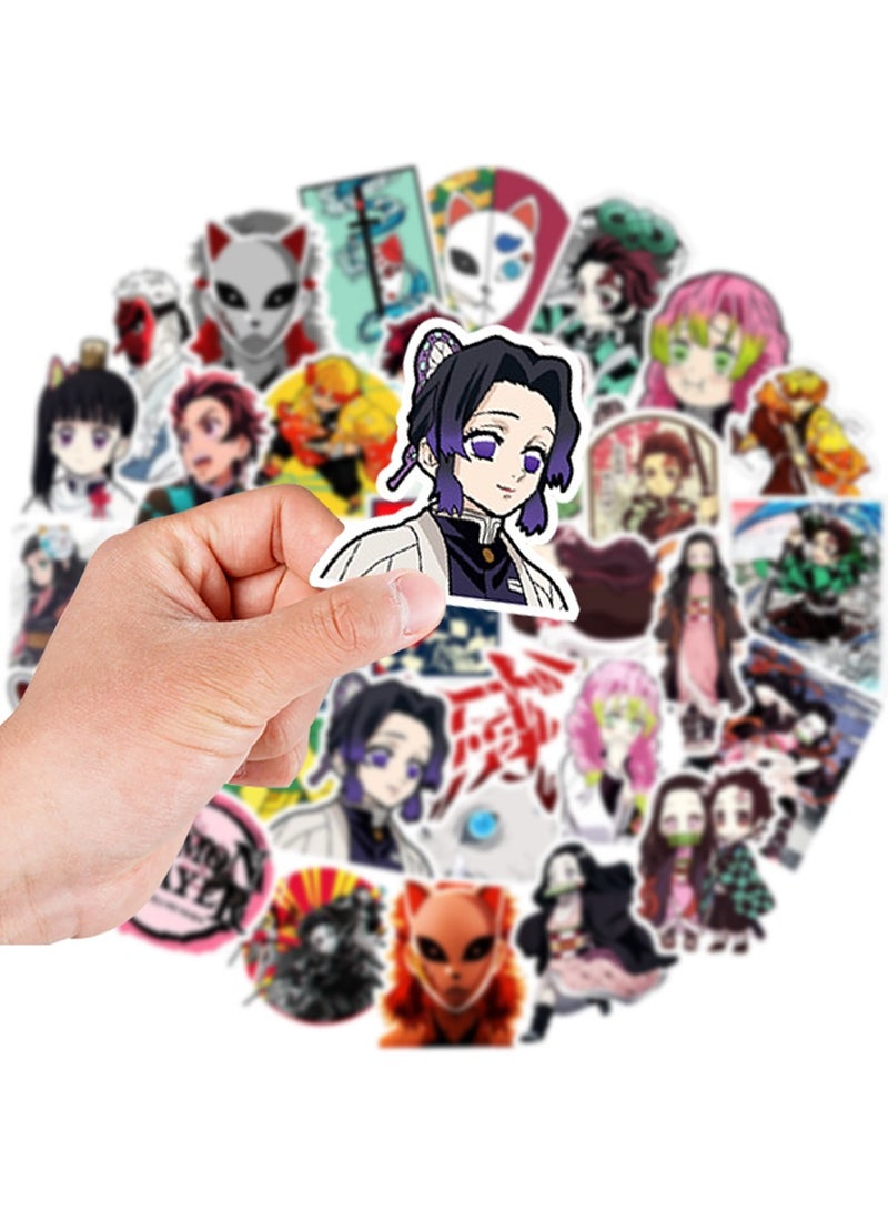 50-Piece Anime Shadow Hunter Stickers - Cartoon Waterproof Vinyl Stickers for Laptop, Phone, DIY Crafts - Image 5