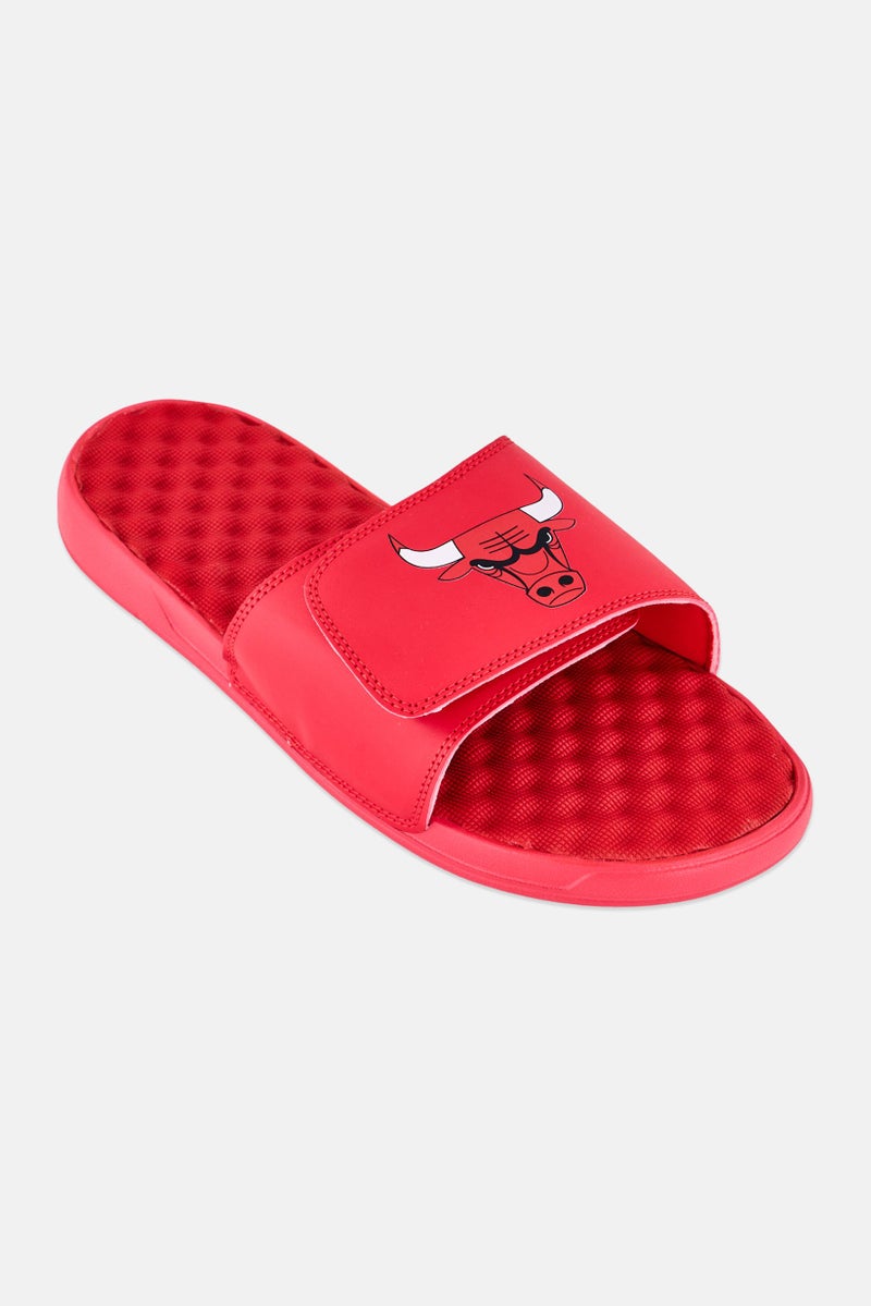 ISlide Men Chicago Bulls Slip On Slides, Red - Image 1
