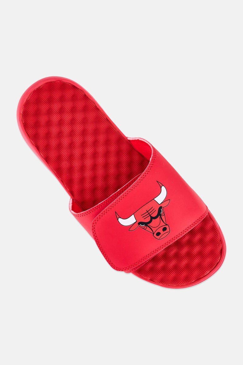 ISlide Men Chicago Bulls Slip On Slides, Red - Image 4