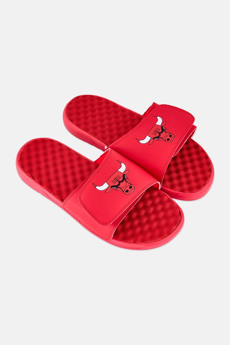 ISlide Men Chicago Bulls Slip On Slides, Red - Image 2