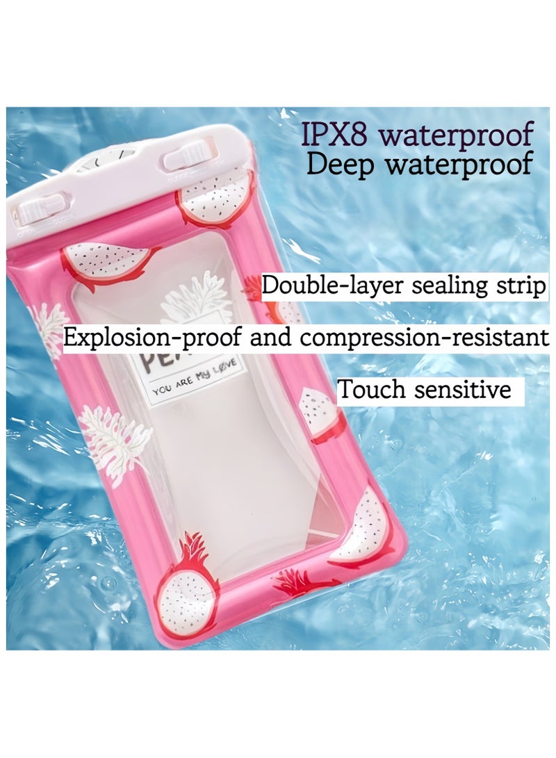 DRAVEN - GG 2 Pic Waterproof Phone Case, Portable PVC Material Floating Phone Pouch Waterproof Cover Good Sealing Phone Bag Accessories for Water Sports Swimming Universal Waterproof airbag floating phone Case  - Image 4